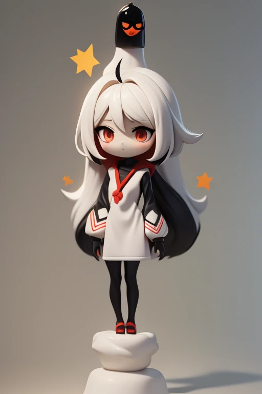 　Primary school students　young　small　height: 130cm　Standing picture Simple design　The dress is a one-piece　camisole　No sleeve　Sleeveless　Long Hair　Long black hair　Hair is black　Red eyes　Shoulder-baring ahoge　Kokeshi
