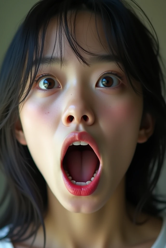 日本語 かわいい女の子 口を大きく開けた ライブアクション 私はさえ軟口蓋を見ることができる - SeaArt AI