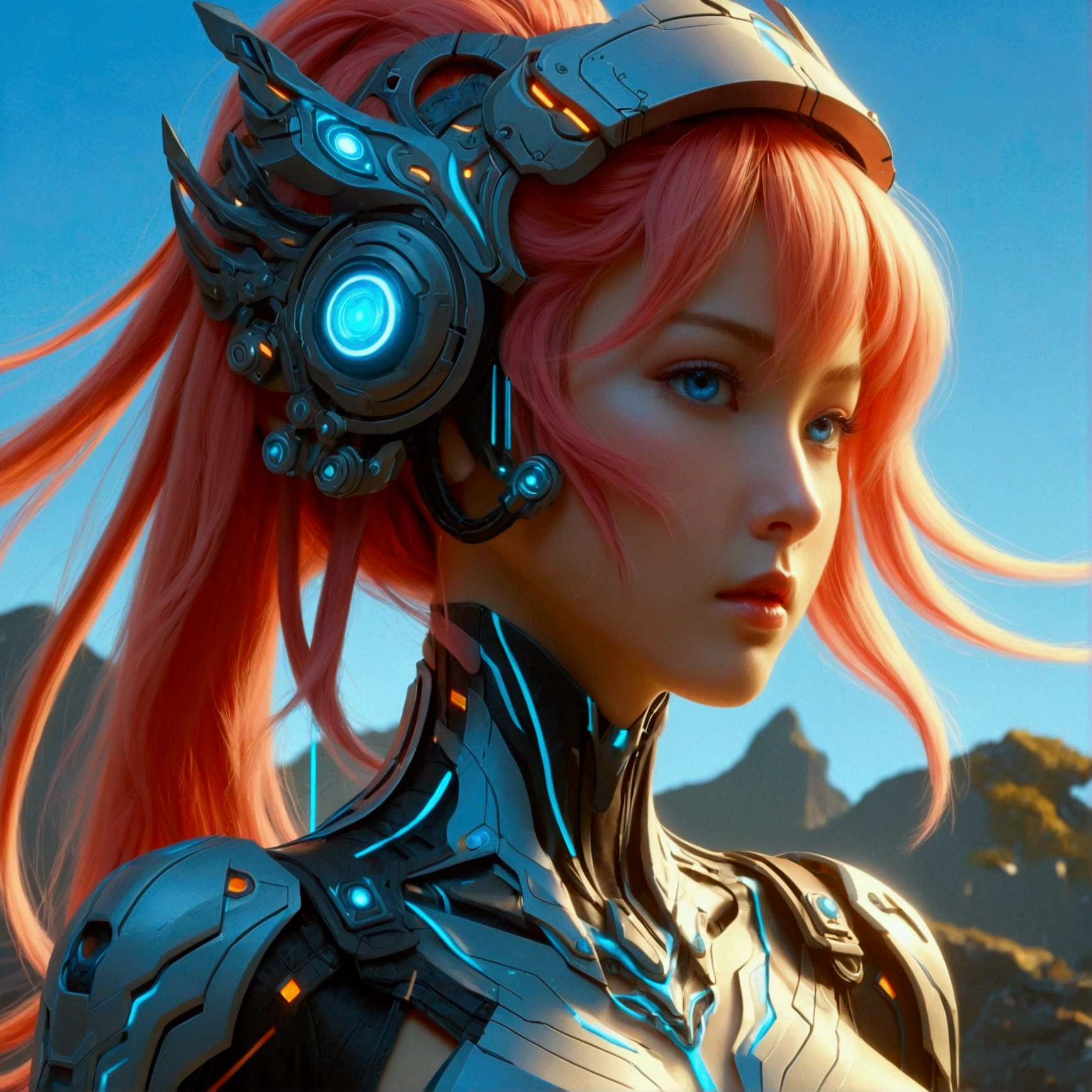 (masterpiece,best quality, ultra realistic,32k,RAW photo,detailed skin, 8k uhd, high quality:1.2), grunge style symmetry!! dynamic pose! closeup portrait of a cyborg valkyree girl, fashion cyborg jumpsuit, shoulder pads, cinematic light, backlight, teal orange, volumetric clouds, by gerald brom, by mikhail vrubel, by peter elson, muted colors, extreme detail, trending on artstation, 8 k . textured, distressed, vintage, edgy, punk rock vibe, dirty, noisy