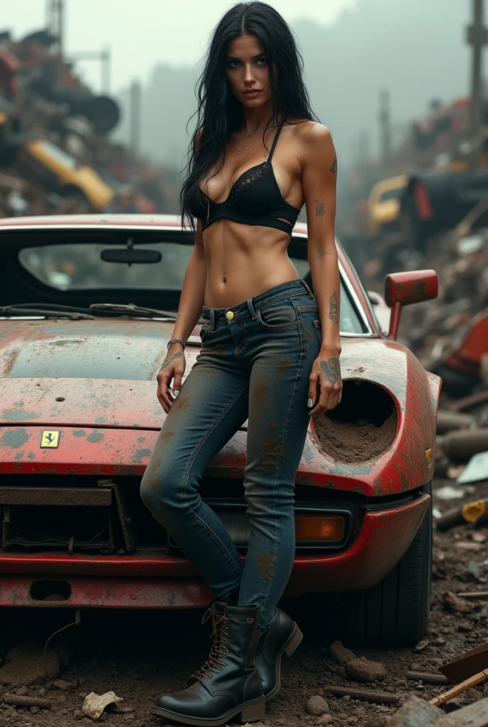 Crate a girl on mushtang car with red condom