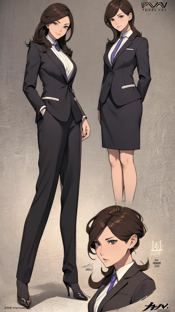 Two women in suits、Concept Art、whole body、Toes、