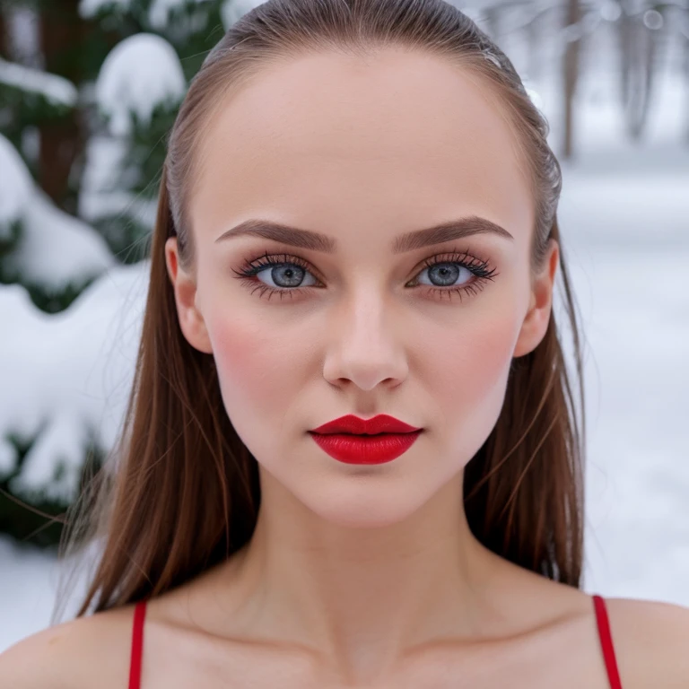 Russian women big pumped lips red lipstick super delicious body super detailed face lips eyes super big forehead wrinkles snowfall orgeous face, you can clearly see my high cheekbones and defined jawline. My nose is and cute, complimenting my features nicely. And those full, luscious lips red lipstic