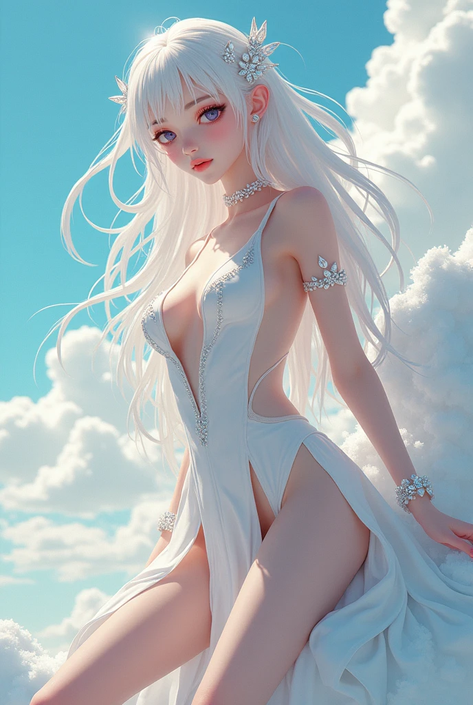 1girl, laughing, white hair, blue eyes,, Subtle narrative, festive atmosphere, atmospheric perspective, dynamic movement, ethereal quality,solo,low fantasy,Lively Brushwork, Striking Composition, Psychedelic Imagery,
