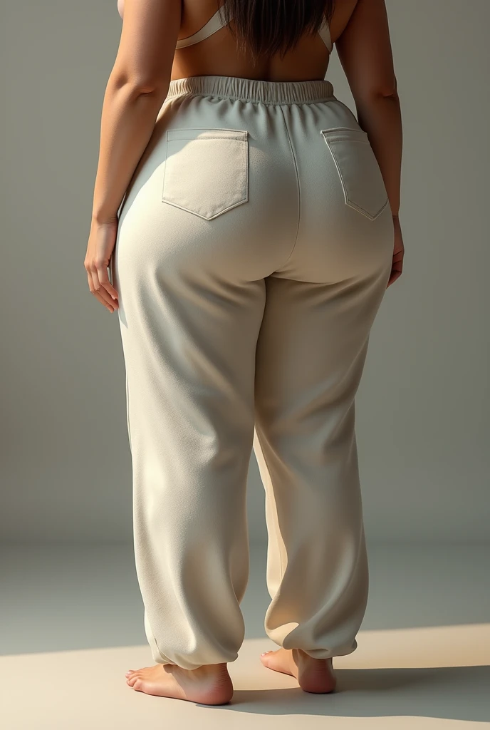 ((masterpiece, best quality)), ((33 year old)), (((Curvy))), ((Black woman)), in ((white fullback cotton panties)), beige shirt, ((Large hips)), cropped shot, (((photo realistic)))