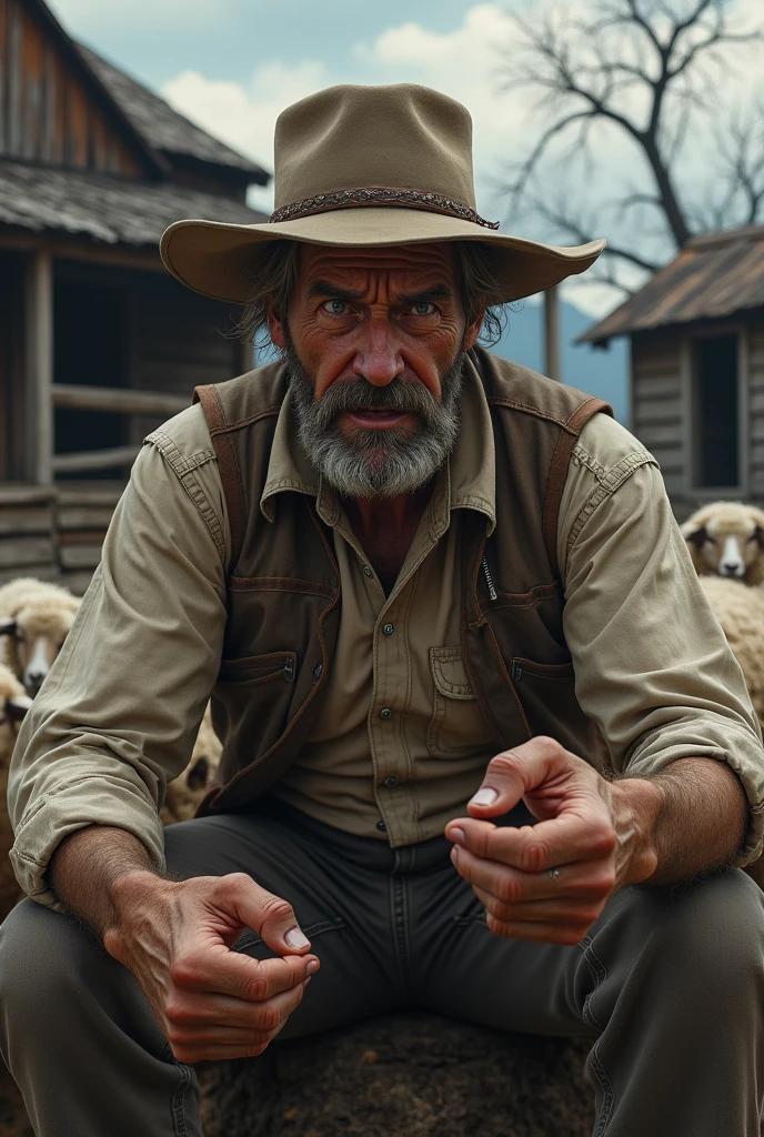 Create an image that illustrates this text: There were moments of despair, when hunger was severe and water reserves became scarce. old West. high definition cinematic image.