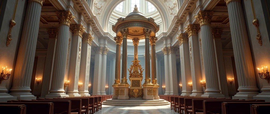 The Celestial Palace The scene takes place in the Celestial Palace, where the angels are gathered in a great assembly. The Leading Angels, Gabriel e Miguel, They summon everyone to an important meeting.
