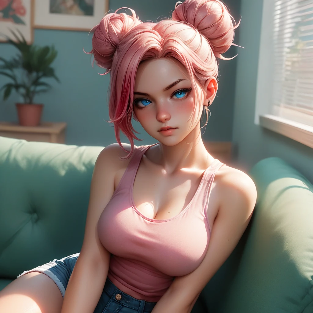 RAW, Best quality, high resolution, work: 1.3), Beautiful Indonesian girl wear hijab, indonesian hijab woman,Highly detailed CG Unity 8k wallpaper, top quality, super detailed, masterpiece, realistic, photorealistic, highly detailed cute girl, 20 years old, full body shot, potrait, library detailed,sweaty skin, blush, parted lips, round eyes, bun_head , ((erect, emerge, streak)), waist shot, (( tight thighs, protruding buttock)), (the contour of the legs clearly visible ), cute face detailed, Squatting in bathroom, seductive, fat arms, spread your legs, saggy breast, side front view, (( wearing Oversized long sleeve white T-shirt )), ((wearing pink yoga pants)), erotic, looking seductively, soft smile, plump body, body lighting, looking at camera