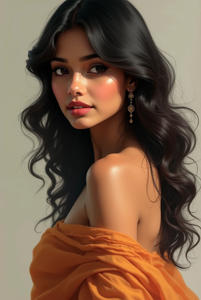Here's a description for a portrait based on your specifications:
- **Subject**: A teenage Indian girl named Neela.
- **Hair**: Medium-sized, flowing and styled naturally.
- **Outfit**: A pastel pink saree, elegantly draped.
- **Facial Features**: Beautiful, expressive eyes, medium-sized lips, and a slightly sharp nose.
- **Complexion**: Lighter skin tone, but not overly light, maintaining natural warmth.
To create this portrait, you would emphasize the graceful flow of the saree and capture the softness in her facial features with a focus on her eyes and lips. The pastel pink saree would contrast delicately with her skin tone, creating a serene and graceful appearance.