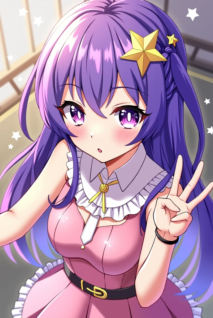 NIIGAKIHINA, PURPLE HAIR, TWO-TONE HAIR, SPLIT-COLOR HAIR, PINK HAIR, BLUNT BANGS, VERY LONG HAIR, PURPLE EYES, large breasts, live stage, solo, nipple, naked, crying, snow, Peeing, lactation, projectile lactation