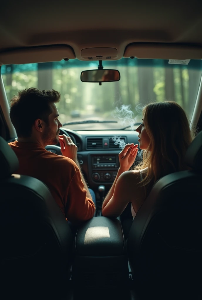 Guy who smokes weed with his girlfriend in car