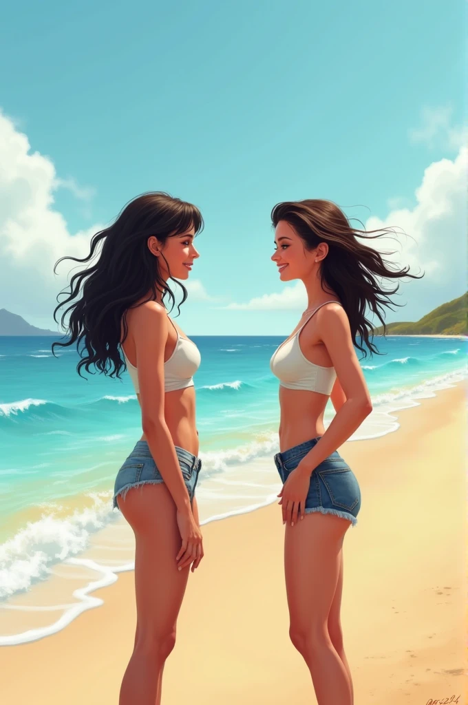 realism, thigh gap, laughing, bum, 8k, deep planet scape in background, seductive