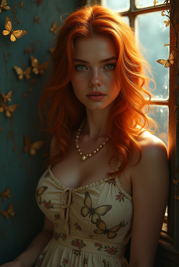 20 years old girl Isla Fischer lookalike, sitting on the chair, vintage, retro pin up style,sexy, mouth O, surprised, up skirt, flowing skirt, colorful , masterpieces, illustrated,ambr1, large breasts, High-key lighting Style