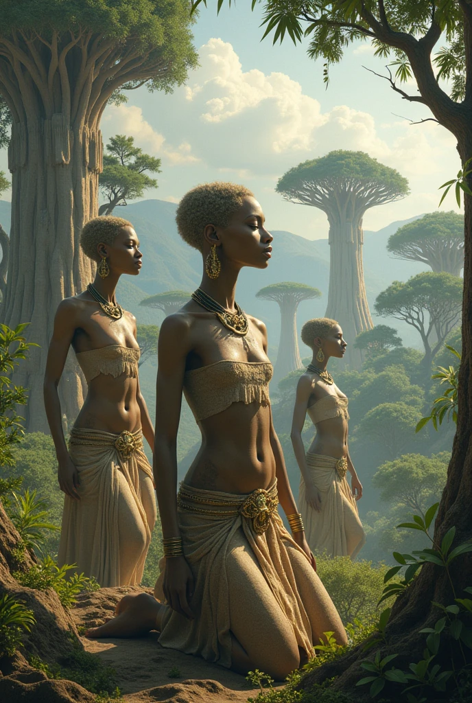 Star Wars, Storm troopers are attacking a coven of lesbian witches (plain robes, nude underneath) in a stone archaic fortress on a remote jungle world