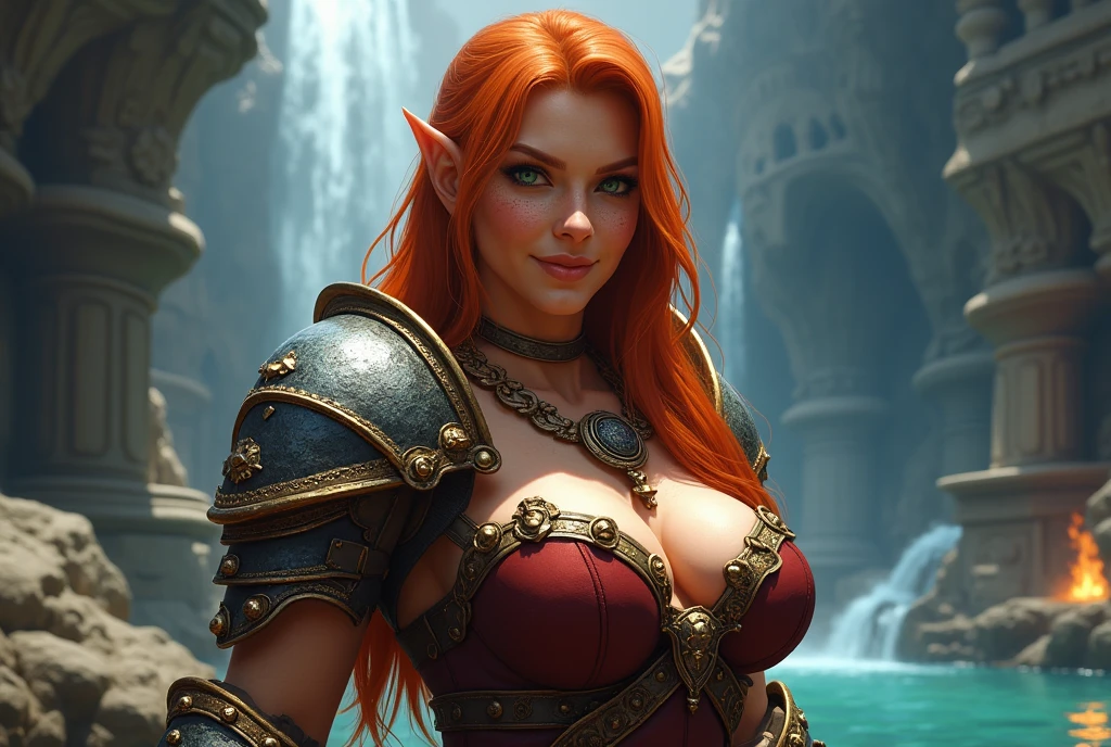 a beautiful young alien woman with bright color hair, wearing a sexy tribal outfit, intrigued by Flash Gordon, flirting with him, photorealistic, 8k, hyper detailed, cinematic lighting, vibrant colors, concept art, fantasy, science fiction