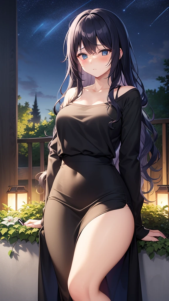 (8k, RAW photo, best quality, masterpiece:1.2),1girl,solo,mature female,purple hair, yellow eyes,breasts, cleavage,bare shoulders,looking at viewer,sitting, leaning forward, 
 outdoors,school,
 <lora:zhiyu:0.7>