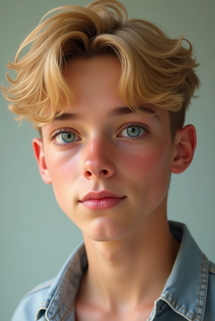 Model boy kid with blonde hair is styled in a modern and trendy manner, with a voluminous top that is swept to one side and slightly textured. The sides are closely trimmed, creating a contrast with the longer hair on top epic realism
High Resolution, Social Realism,