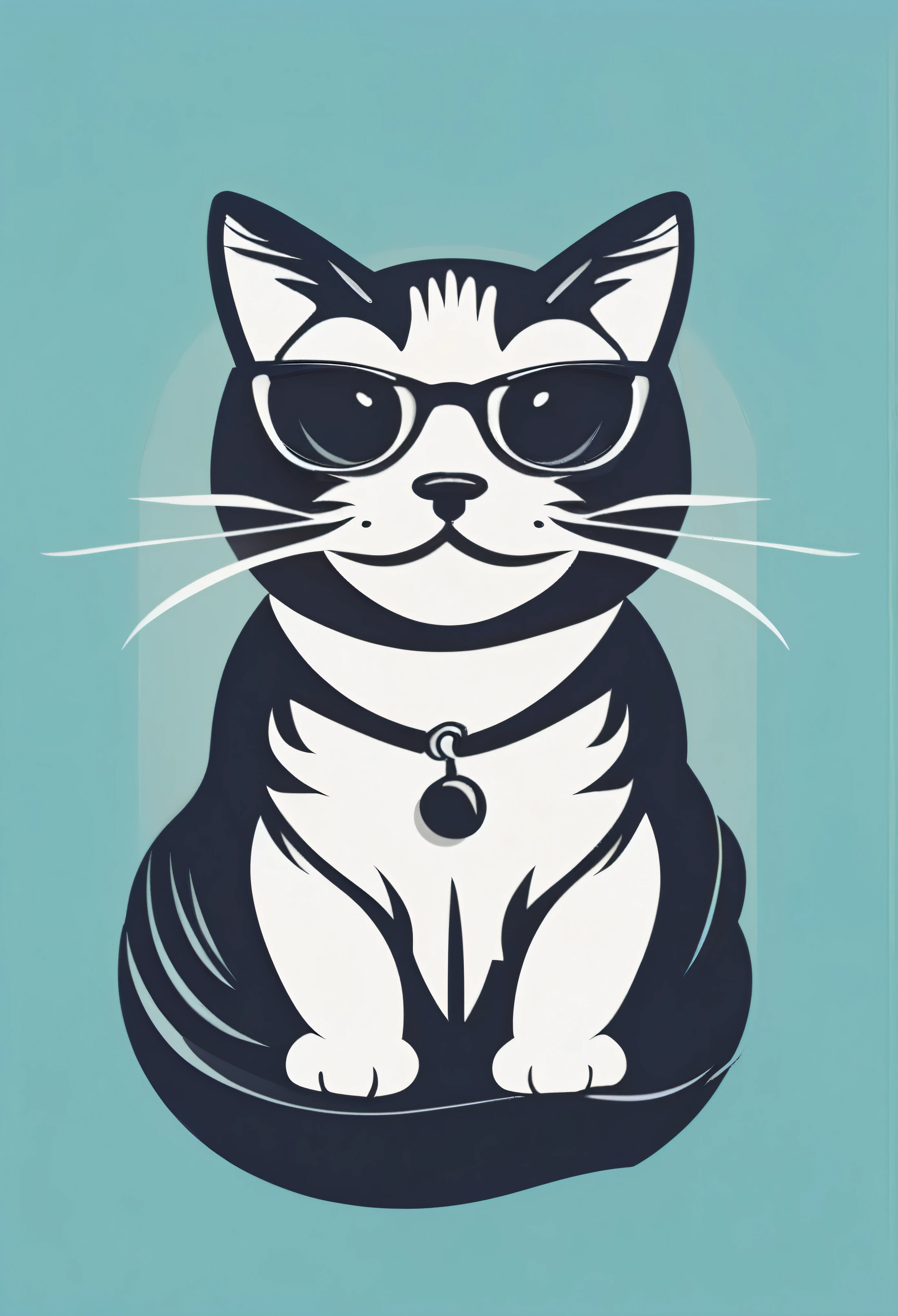 a cat icon, stylish