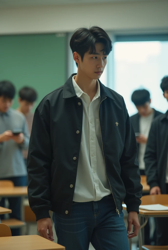 Handsome high school boy、Cigarette in one hand