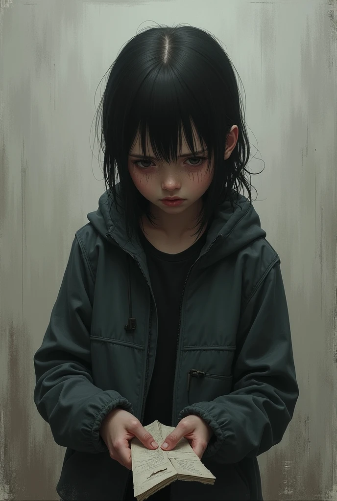 A bleak、Sad scene，Express people's sad emotions，Ink painting style，Gray tones deepen the atmosphere，3:2--real