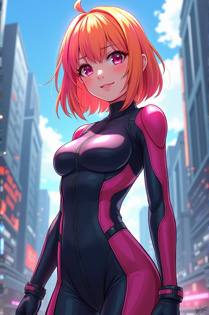 (((Gymnast girl))),(((1girl in))),((Girl with blonde hair and freckles,Very cute and gorgeous)),

(Large breasts:1.4),bubblegum blonde hair with saggy breasts:1.35,Straight hair,Long hair:1.4,Colored inner hair,Ear breathing))),((Heterochromia:1.5,Eye 1 Pink,Eye 2 Blue,Perfect eyes,upward-eyed:1.3,Beautiful detailed eyes,finely detailed beautiful eye:1,big highlight on eyes:1.2,diagonal eye spots on the face,hitornfreckles,Girl with freckles))),(((Lustrous skin:1.5,bright skin: 1.5,skin tanned,Shiny skin,Very shiny skin,Shiny body,exaggerated shiny skin,Illuminated,skin, Wet legs))),(spider lower abdomen,Narrow waist,wide-hips,athletic bodies,inflated legs,delicate detailed fingers,Detailed body,Human Hands,(Detailed face)),

Cute,sluttish,Seductive,Erotic,(((NSFW))),

((one piece leotard magenta,Wearing a dress_Leotard Costume:1.3,Magenta leotard:1.3)),((Wet clothes,detailed costume,detailed  clothes)),

(Dynamic Pose:1.0),embarrassed,(Centered,scale to fit the dimensions,thirds rule),

((((Gymnastics Stadium,giant lcd monitor sign,)))),((Synthwave Background Theme,Detailed background : 1.25)),((((Night,Nice lighting decoration,Detailed architecture)))),

(Best Quality,High resolution,Sharp Focus,ultra-detailliert,Extremely detailed,Very high quality artwork,(Realistic,Photorealistic:1.37),8K_Wallpaper,(8K HDTV CG),(Very fine 8K CG),((hyper super ultra detailed perfect piece)),perfect masterpiece))),Illustration,Vibrant colors,(Convoluted),High contrast,Selective lighting,double exposure,nffsw (High dynamic range),Post-processing,Background blur,
