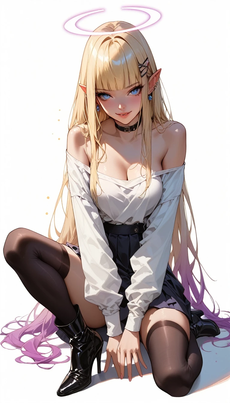 top-quality、realistic touch,high-detail、photoRealstic、skirts that are too short、big eye、Big breasts that are about to fall out of your clothes、Strong platinum blonde eyelashes、platinum-blonde、Beautie、A sexy、full body Esbian、Sparkling eyes、Submissive smile、Flushed cheeks、Kamimei、thin-waist、Voluptuous thighs、Enraptured look、Raked bangs、The forehead is protruding、See-through clothing、high-heels、Get down on all fours and look up at me、Inside a dim wooden room、She is chained off-screen with a collar and chain..、With my mouth wide open、Sticks out her very long tongue、Fold your hands behind your head、long tongue、Sticks out her very long tongue、Sticks out her very long tongue、She licks the water from the plate on the floor、