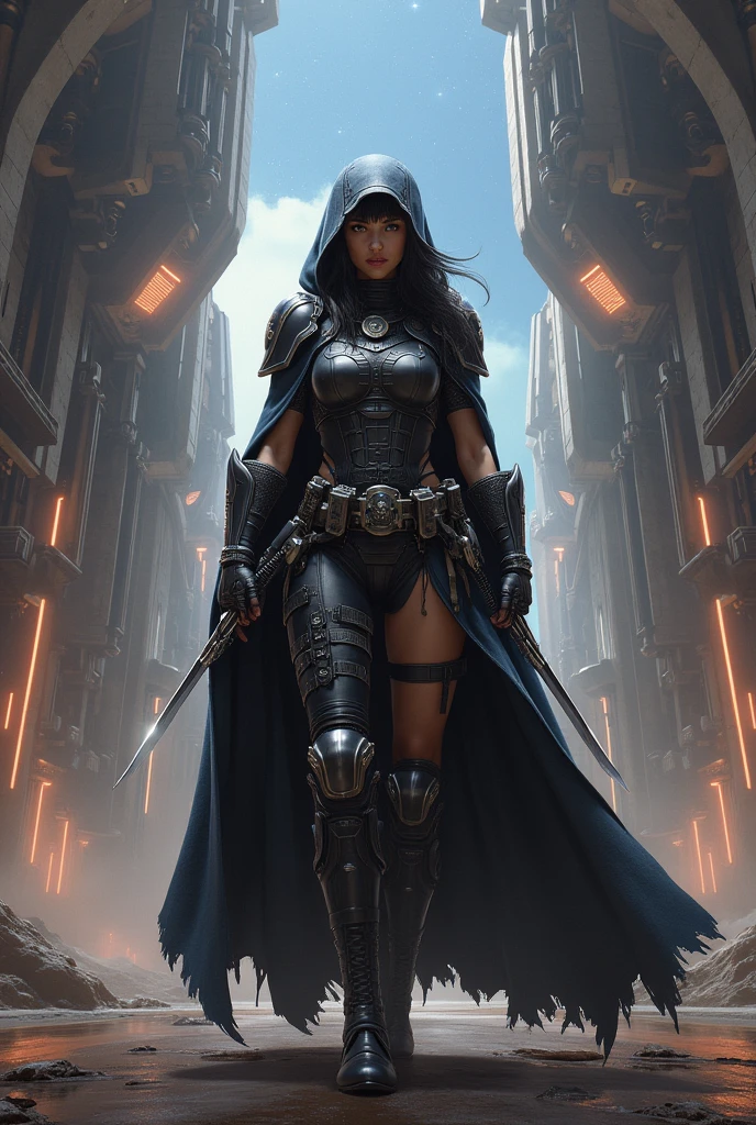 Highly detailed RAW color photo, beautiful black woman, 29 years old, dynamic pose, wearing leather boots, (wide hips), (detailed skin), (detailed lips), (detailed eyes), (blood: 1.4), (cast: 1.1), running in an apocalyptic city, (detailed face), (curvy), ((transparent torn clothes)), detailed eyes, chromatic aberration, depth of field, soft lighting, masterpiece, best quality, intricate, (lens reflection: 0.7), (flowering: 0.7), particle effects, ray tracing, tone mapping, highly detailed, concept art, smooth, sharp focus, dramatic lighting, highly detailed art, cinematic, hyper-realistic painting, trending on Artstation, 8K, amazing shadows, realistic, (highly detailed background: 1.2), mid-journey art --auto --s2