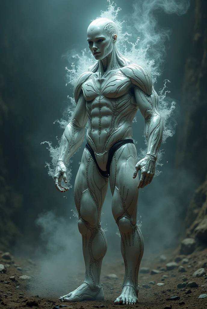a male, (stone skin cracked:1.4), hdr, (intricate details, hyperdetailed:1.16), whole body, piercing look, cinematic, intense, cinematic composition, cinematic lighting, color grading, focused, (dark background:1.1)
