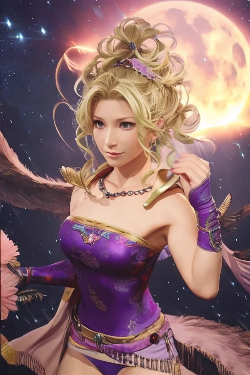 （（（ＳＦＷ、sound、Highest quality、first class、masterpiece、Normal body、8k、Detailed face、Ultra-precision、Normal hand、通常のrefer to、５refer to、Highest）））、Tina Branford、ＦＦⅥ、Final Fantasy 6、Green Blonde、ponytail、Red leotard、Shoulder Off、Sleeveless、Purple Salon、Magic Warrior