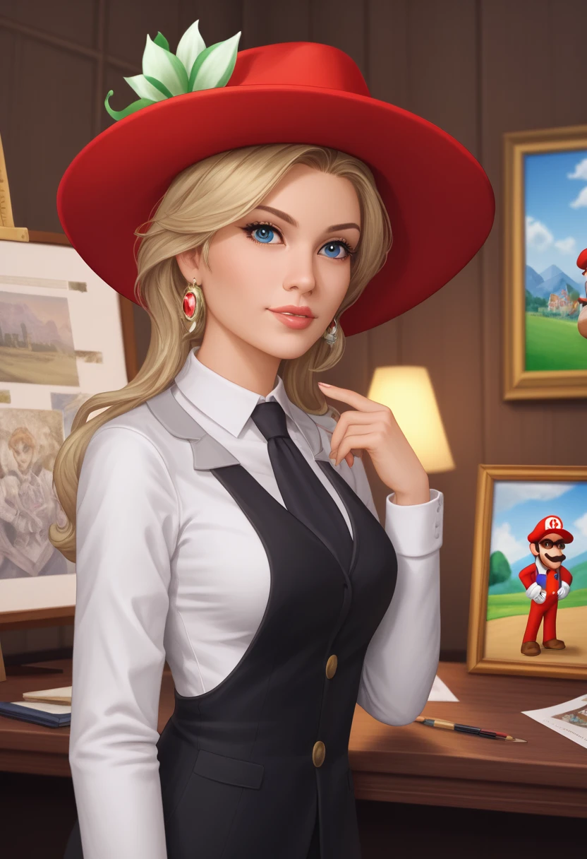 cinematic photo Portrait of (((ohwx woman))) as super Mario, red hat, fantasy, highly detailed, digital painting, artstation, concept art, sharp focus, illustration, art by Tony Sart and artgerm and randy vargas . 35mm photograph, film, bokeh, professional, 4k, highly detailed