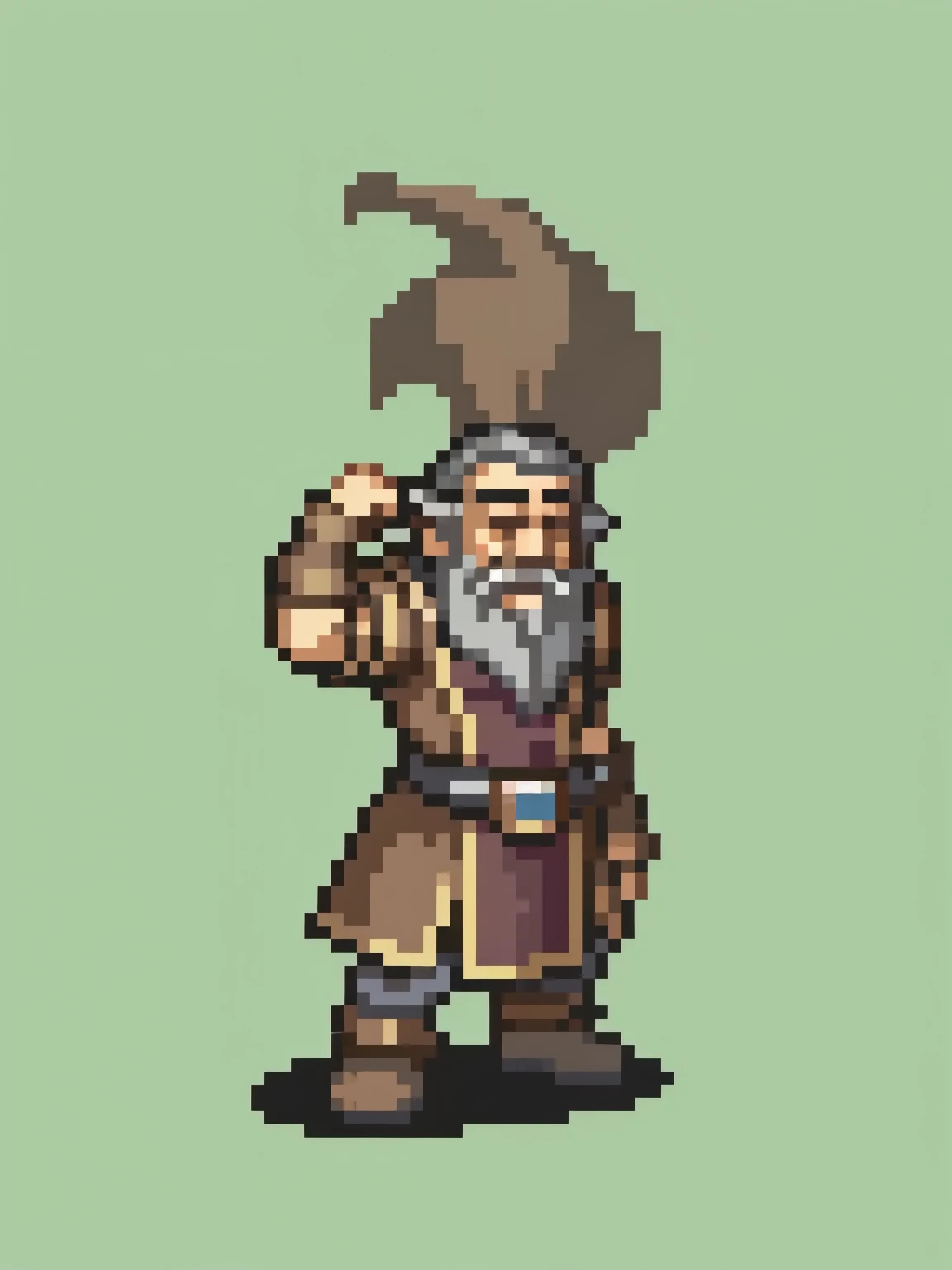 (dwarf man), (solo), (fantasy), (brown clothes) gray hair, 