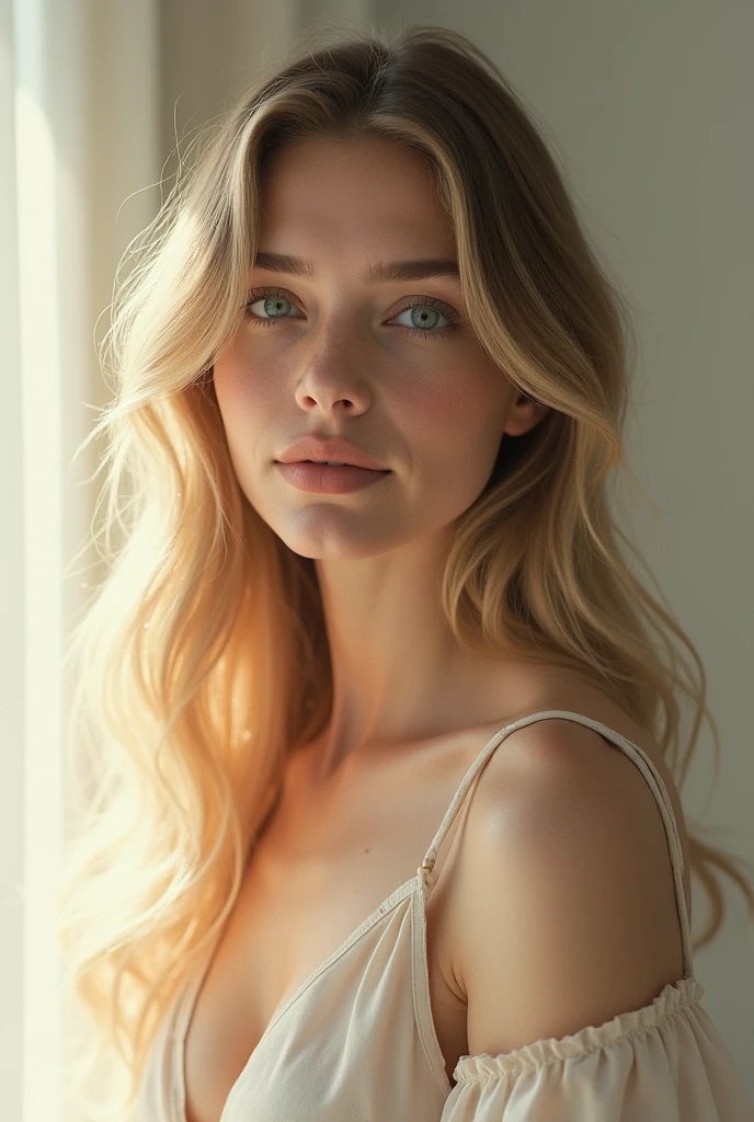 ((best quality)), ((masterpiece)), (detailed), ((beautiful woman, 22 years old, a thin fit body blonde)), nude, perfect circle detailed nipples, exposing vagina legs spread sensual facial expression