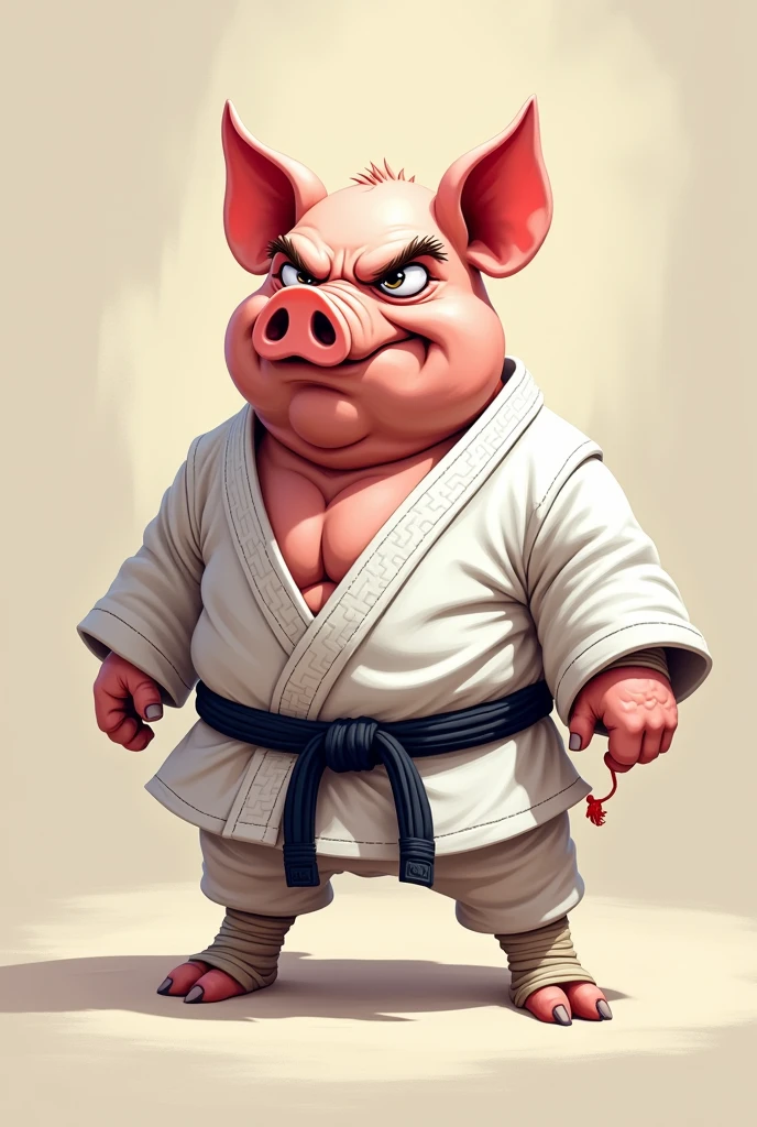 a pig ,thug Chinese style sword , angry