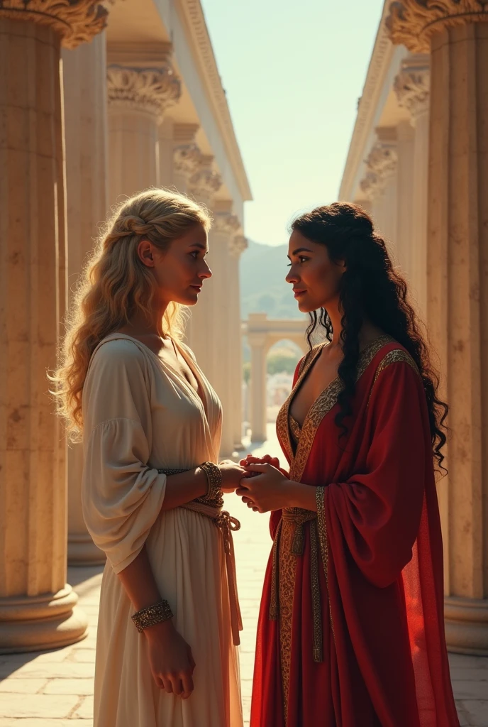 duas pessoas amigas no tempo da grecia antiga