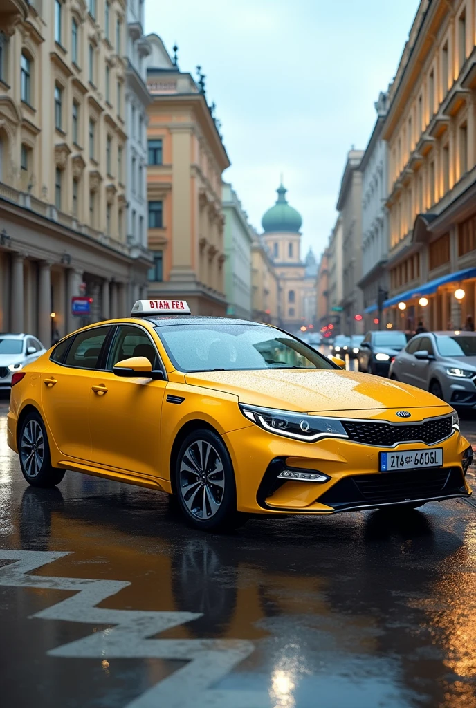 ({{high resolucion,}},Masterpiece,Ultra-detailed,Best quality,8k)taxi, Paris, Nuit, golden hour, voiture berline noire, COULEUR NOIRE, une seule image, Black gradient on left side, Car on the right side