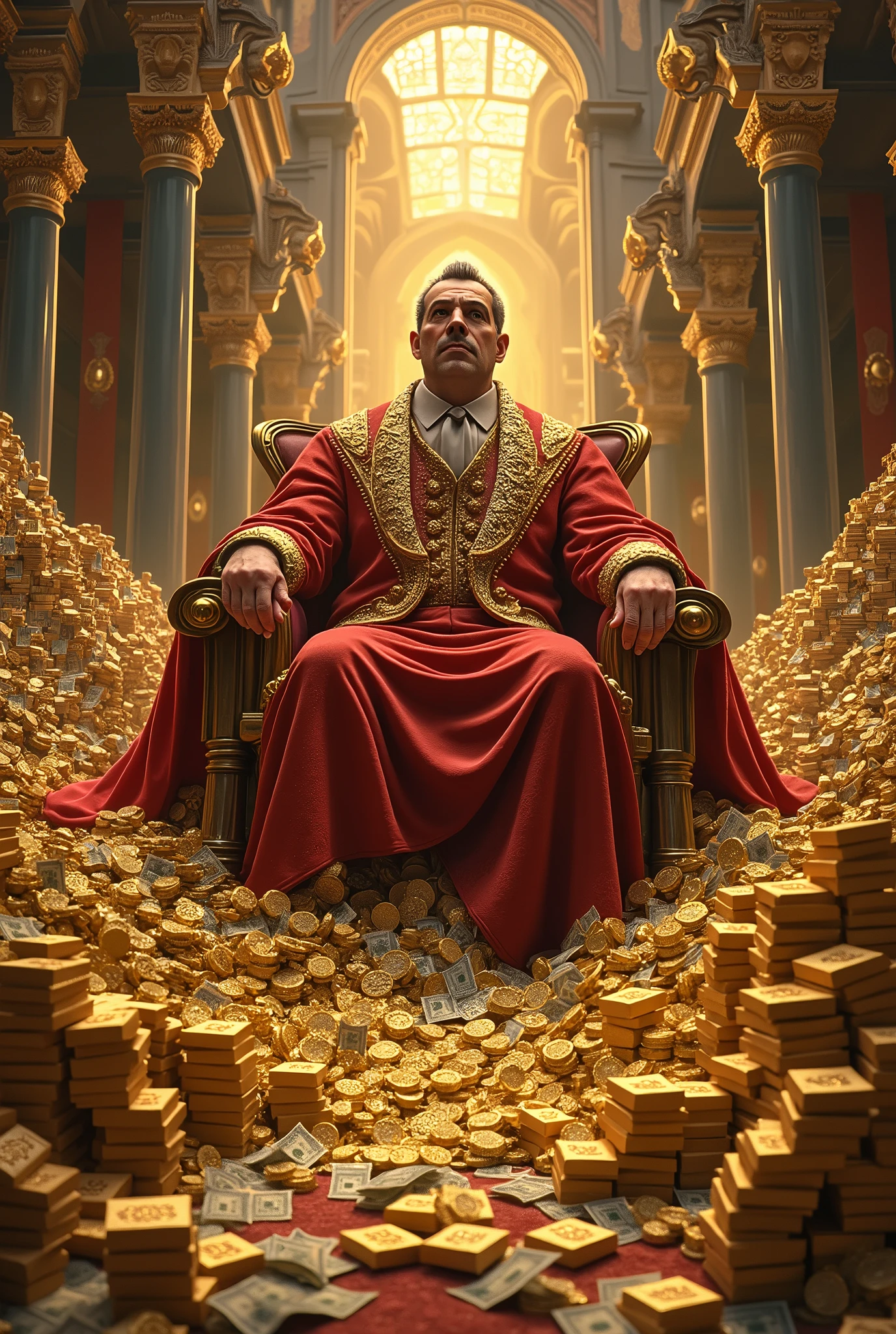 Create an image of Emperors and which has one trillion dollars