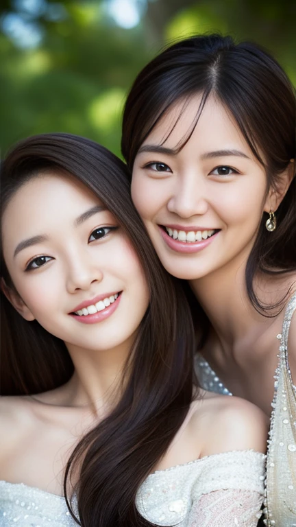 Fashion model 20 years old [[[[close up]]]], [[[[neck]]]], [[[[Shoulder]]]], Perfect eyes, Perfect Iris，Perfect lips，Perfect Teeth，Perfect skin，White skin，Soft headlight，High-density imaging review，Black long hair，（Face is clear and delicate），((Casual wear))，((Sexy))，((Smile))，((Background is indoor))，((There are green trees and flowers outside the window))，best quality，masterpiece，（Soft colors：1.2）