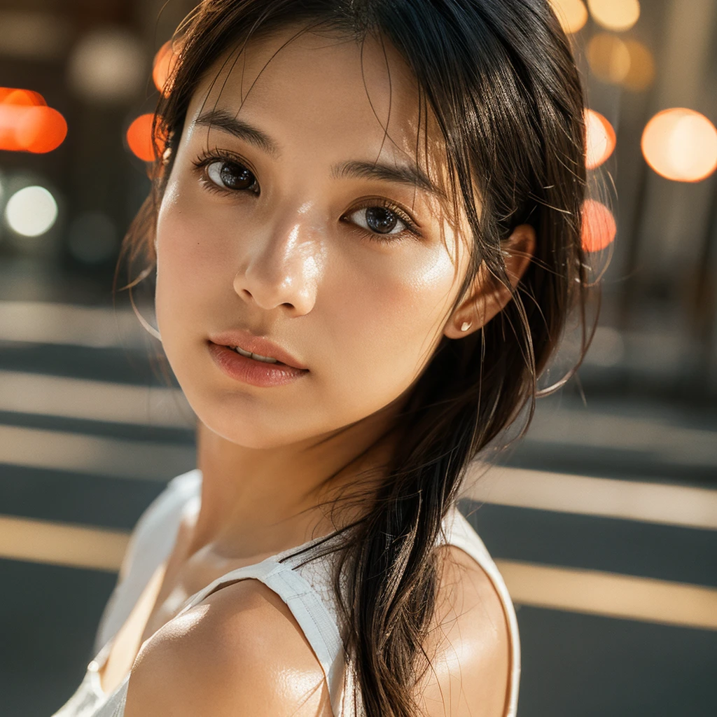 A hyper-realistic image of a single Japanese woman in her early 20s ...