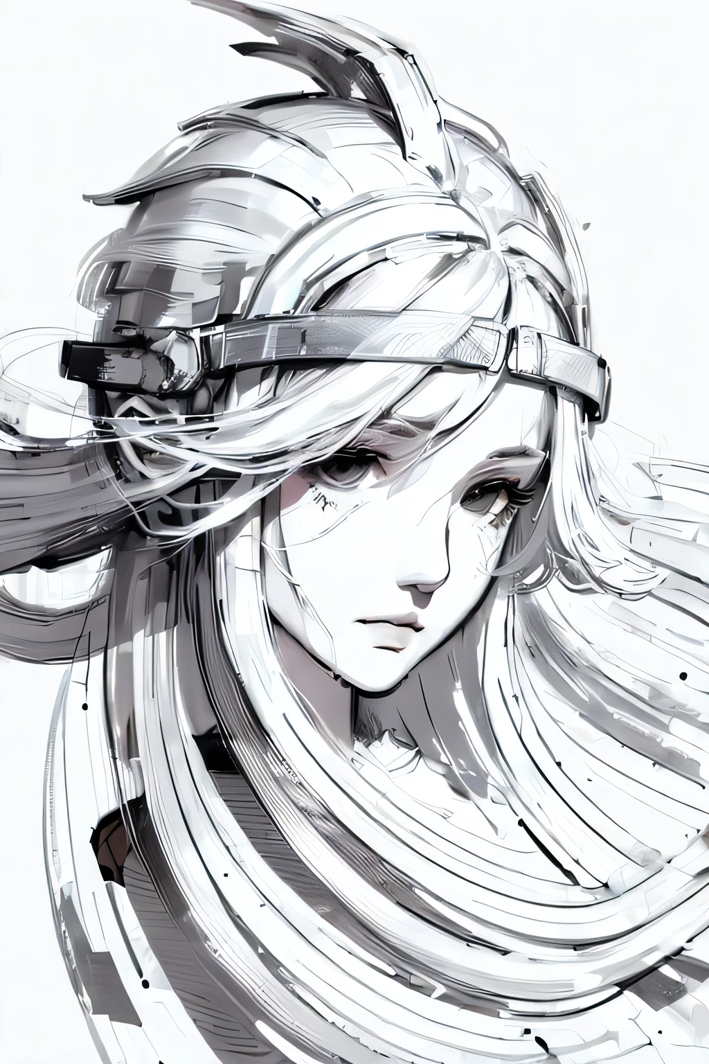 (White Background:1.6),[overview:0.5],(Monochrome:1.6),(sketch:1.6),(Line art:1.6),(Line Style:1.6), One girl,