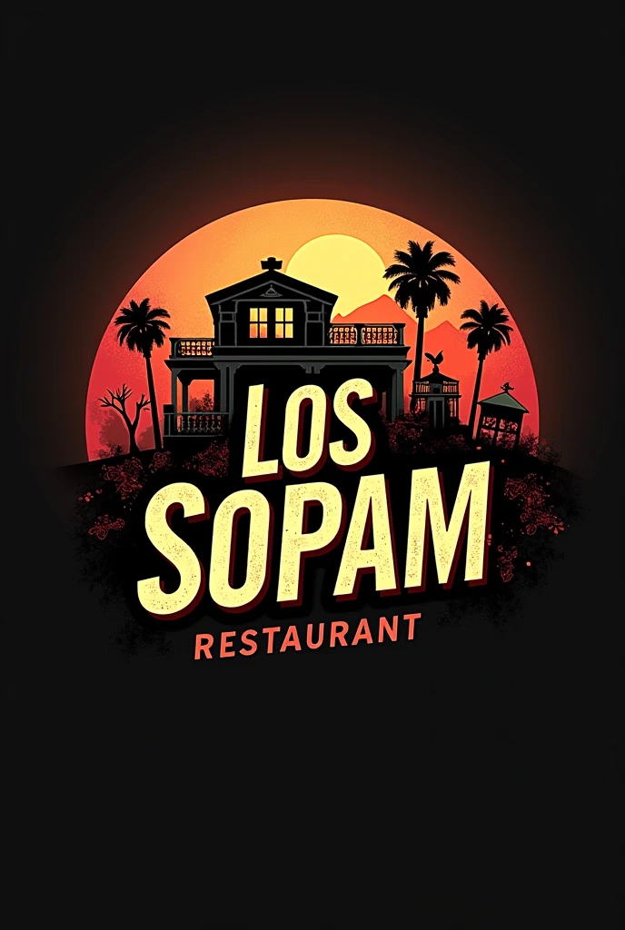Generate a cartoon-style logo with the head of a skull boy and a skull girl with a mariachi hat with a yellow marigold flower, and a sign that says Nephy's Restaurant, the transparent background, in the style of the Disney movie Coco