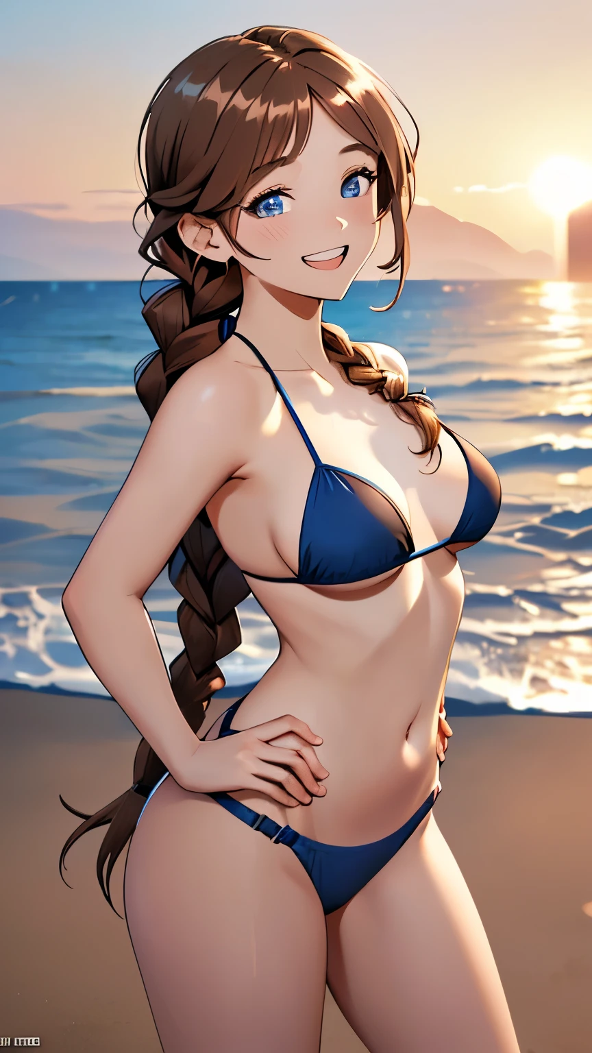 Hay una mujer en bikini en el agua haciendo un signo de paz, Bikini realista, Cudesexyrobutts, Arte detallado del anime digital, Obras de arte al estilo de Guweiz, Cuerpo perfecto fotorrealista, Artgerm extremadamente detallado, por Yoshihiko Wada, seductora chica de anime, Hermosa obra de arte digital, Artgerm. Anime illustration, wlop piel brillante