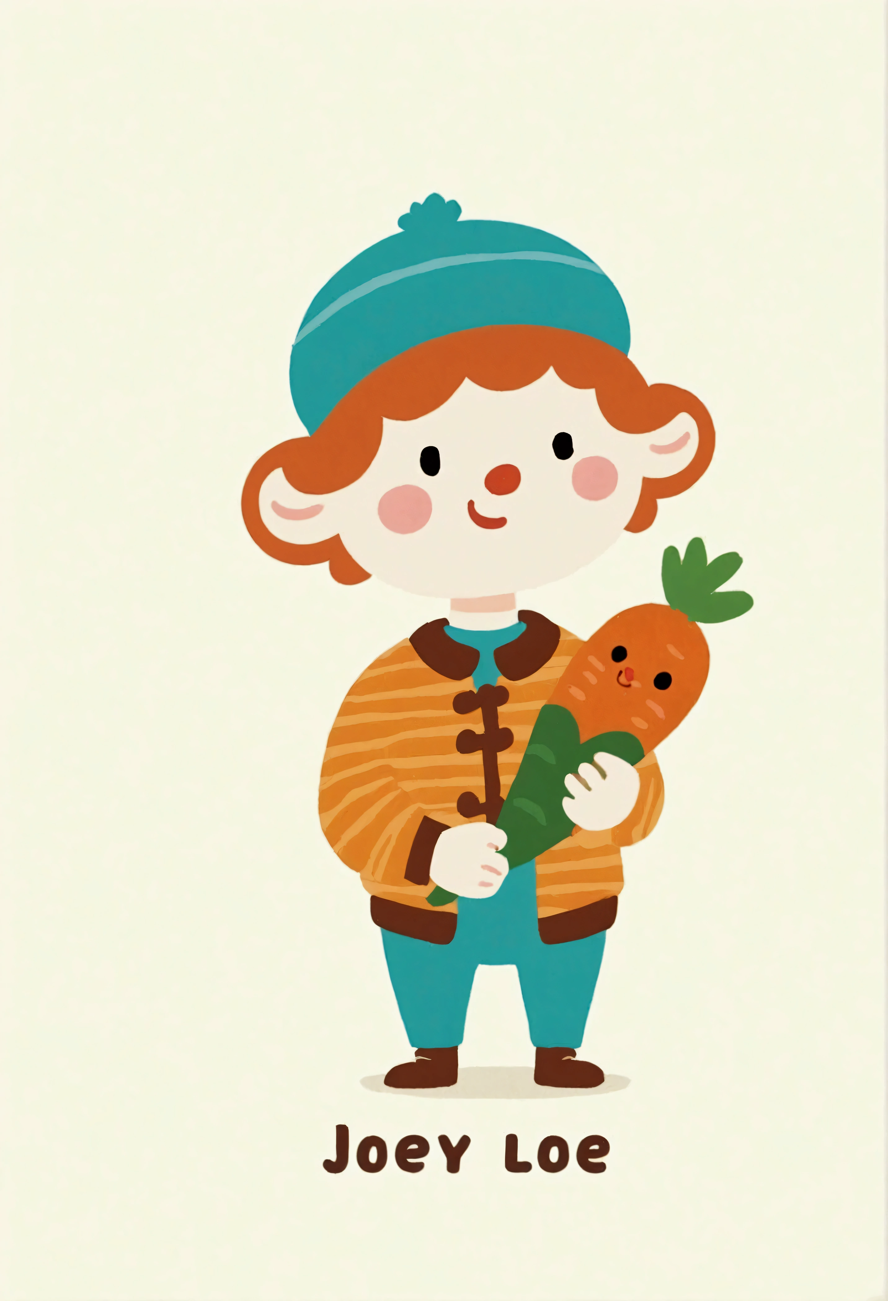 Cartoon。Unique。，He holds a carrot in his hand, Joe·索伦绘制的人物肖像, Reddit, Folk Art, Lovely character, Love characters, Lovely cartoon style, Lovely cartoon, Joe, Lovely colorful adorable, Lovely:2, Lovely single animal, Lovely illustration, Lovely and funny, Joe botardo