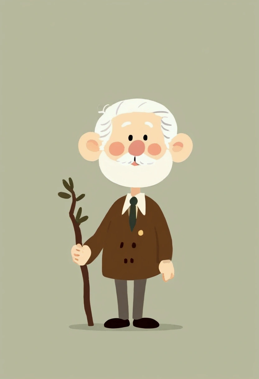 Stick Figure，Cartoon Grandpa。Unique。cute