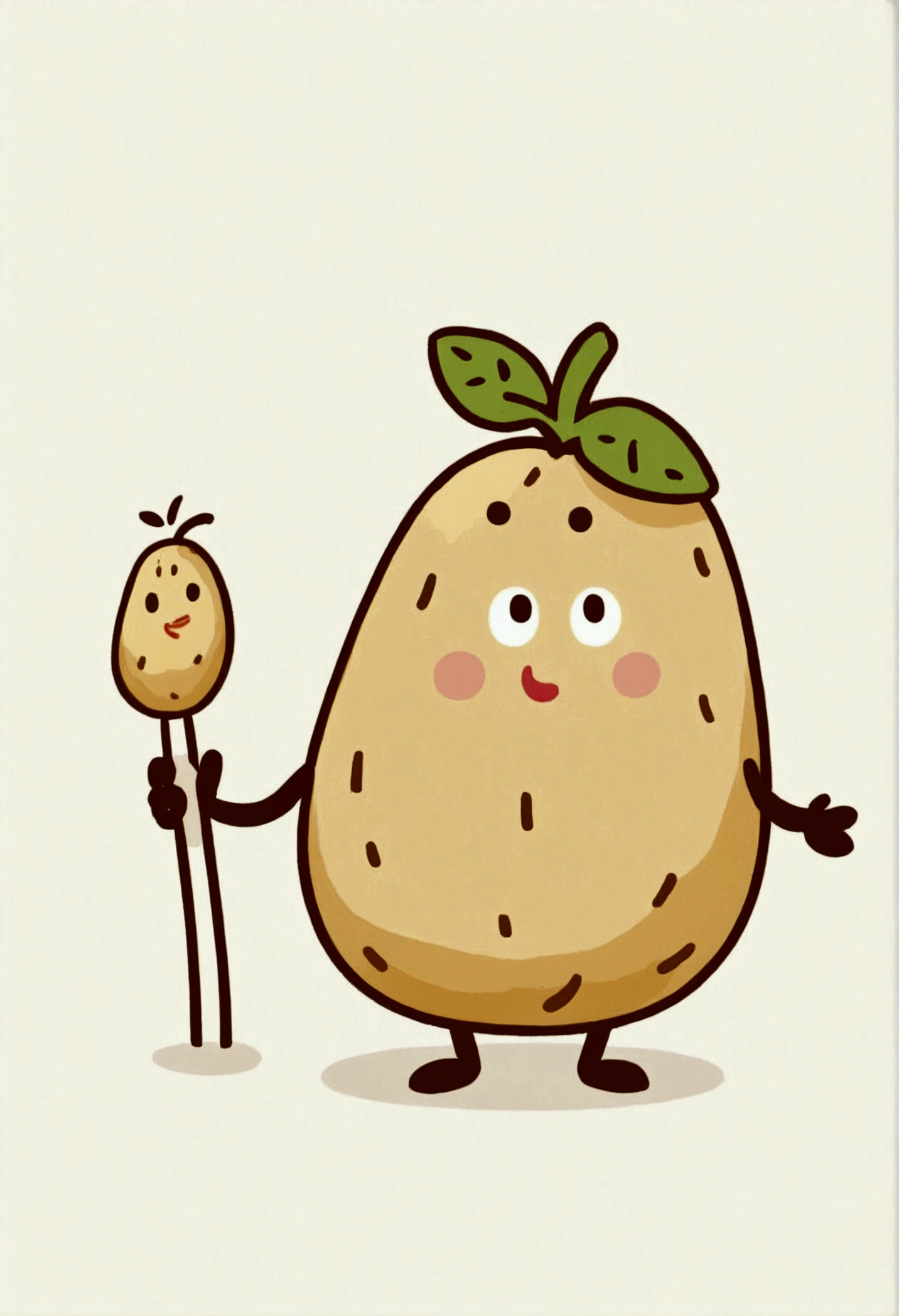 Stick Figure，Cartoon potato personification。Unique。cute。((("potato")))