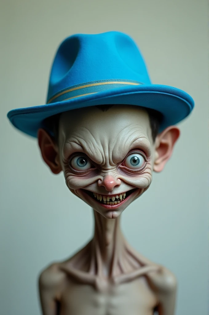 The man with 1 giant eye ,head split in two,laughing 