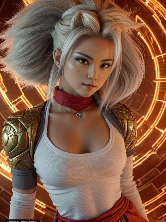 Pink skin, Pink hair, Sexy realistic Female super Saiyan God, Android 21 Majin version, lipstick eyeshadow blush jewelry hair ornament seductive smile looking at viewer attractive Photorealistic, goddess beauty, gravure Azur lane, super Saiyan hair, ripped, six pack abs, super thick, small waist, wide hips beautiful feminine micro bikini, signature super Saiyan outfit, cleavage, massive breasts perfect hair perfect face perfect body perfect hands perfect fingers perfect condition perfect fit perfect image realism detailed background detailed outfit detailed facial features realistic face realistic body, kawaii, cute, hentai, trending on Pixiv anime realism, trending on civitai fantasy, Dragon Ball, Dragon Ball style environment, harajuku makeup ((best quality)), ((masterpiece)), ((realistic)), (detailed), (photorealistic:1.5), (thick body), looking at viewer, dynamic pose, post apocalyptic, destroyed city background, buildings on fire, hdr, ray tracing, nvidia rtx, super-resolution, unreal 5, subsurface scattering, pbr texturing, post-processing, anisotropic filtering, depth of field, maximum clarity and sharpness, rule of thirds, 8k raw, (luminescent particles:1.4), (extremely detailed cg, unity 8k wallpaper, 3d, cinematic lighting, lens flare), reflections, sharp focus, tiniest bikini, massive underboob, camel toe, pantyshot, tight white leggings, Ecchi Hentai, pornstar pose