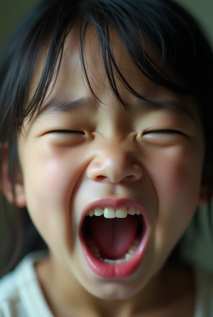 draw a girl screaming but not so expressively

