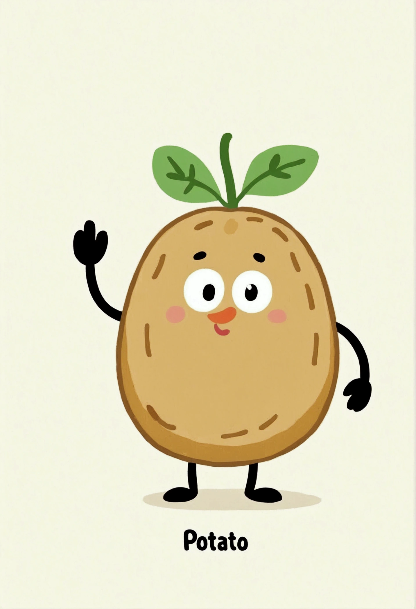 Stick Figure，Cartoon potato personification。Unique。cute。((("potato")))，cute的 illustration