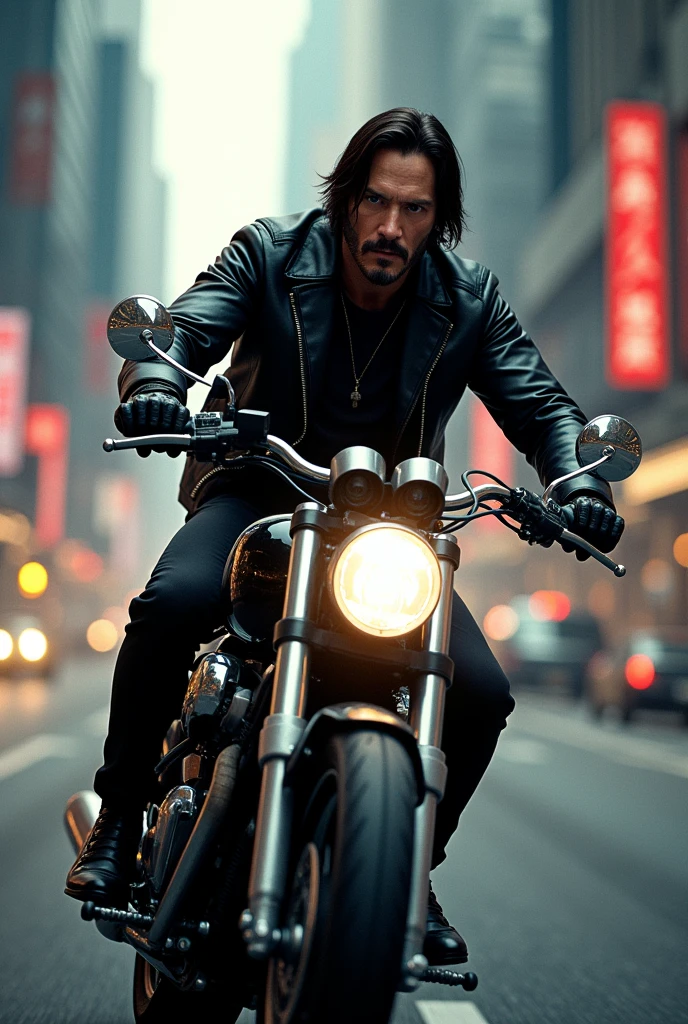 Masterpiece, (Ultra-detailed), (anthropomorphism), teenager Keanu Reeves, crime theme, leather jacket, in low light, eye shadow, Spoiled cityscape, Maximum Quality, Solo Focus, (Little: 1.04), Film Photography 4 Camera Lens with Rich Colors, hyper realistic texture, dramatic  lighting, unreal-engine, Trend in ArtStation CineStill 800 (vignette: 1.3)filmgrain --auto