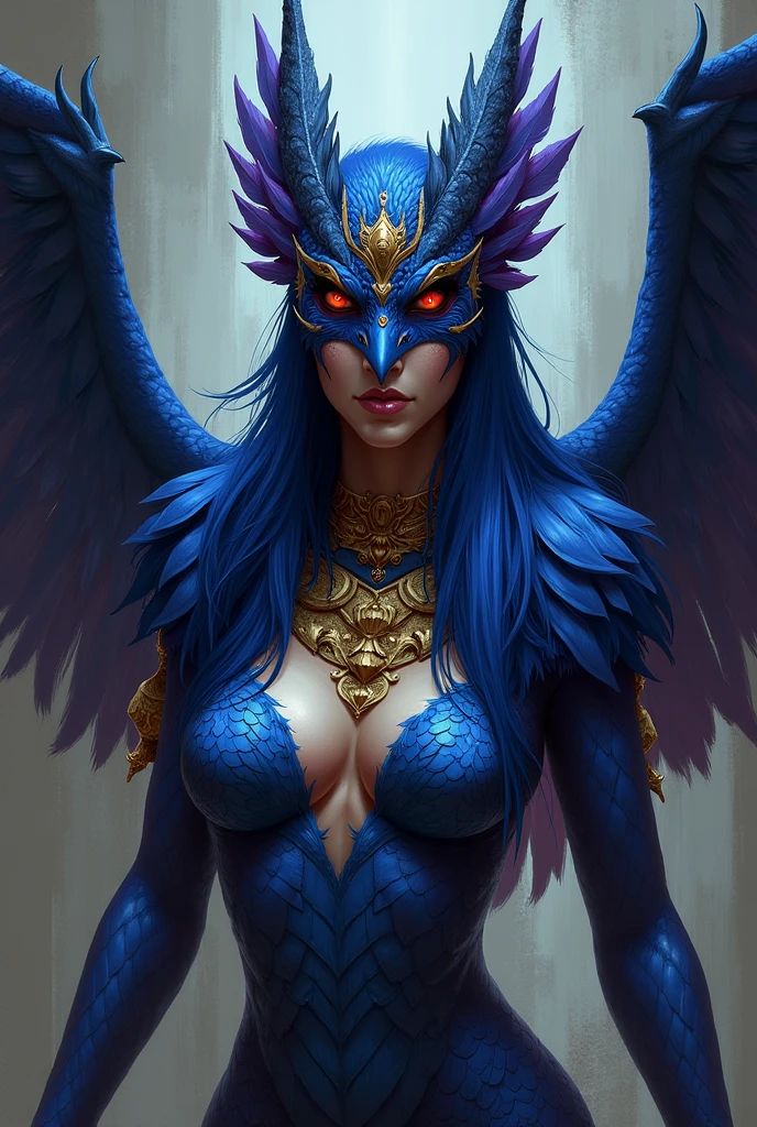 Create an illustrated, hand-drawn, full-color masterpiece with warm lighting and shadows. Incorporate graphite shading, stencil marks, and airbrushed acrylic paint in the style of "Breath of the Wild." The image should feature a beautiful goblin woman with a humanoid, furry appearance and large ears shaped like those of an elephant. She has red skin, bright eyes, luscious thick fleshy lips, and a wide smile. Depict her with a perfect, symmetrical face and a curvy hourglass figure with large breasts. Her face, neck, and arms are covered in intricate blue tattoos, adding a mythic beauty to her. She is wearing a long, flowing, lacey dress with a high neck and long billowing skirts. The background should be detailed and sharp, adding to the overall high-resolution, best quality, and detailed art piece. Scarlett Johanson.
