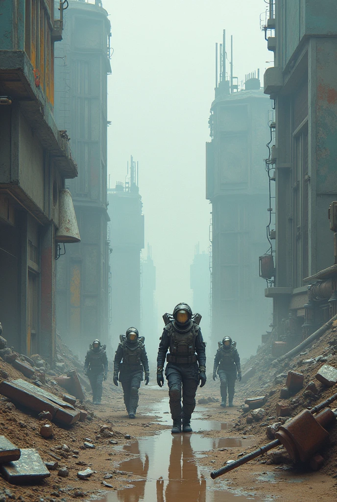 people covered by ashes, dystopian world, cinematic beeple, bipe. octan render, beep rendering, estilo cyberpunk hiper-realista, dystopian scifi apocalypse, 3d render bipe, digital concept art of dystopian, arstation e bipe altamente, beeple global illumination